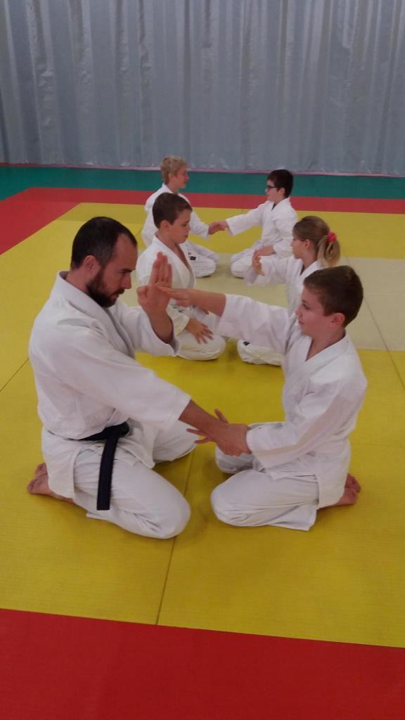 Cours 9 - 13 ans - Etude du kata à genoux, Dojo Wa-Jutsu Villenevois-Novembre 2016